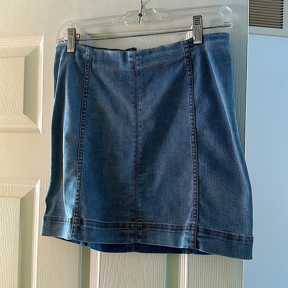 denim mini skirt
